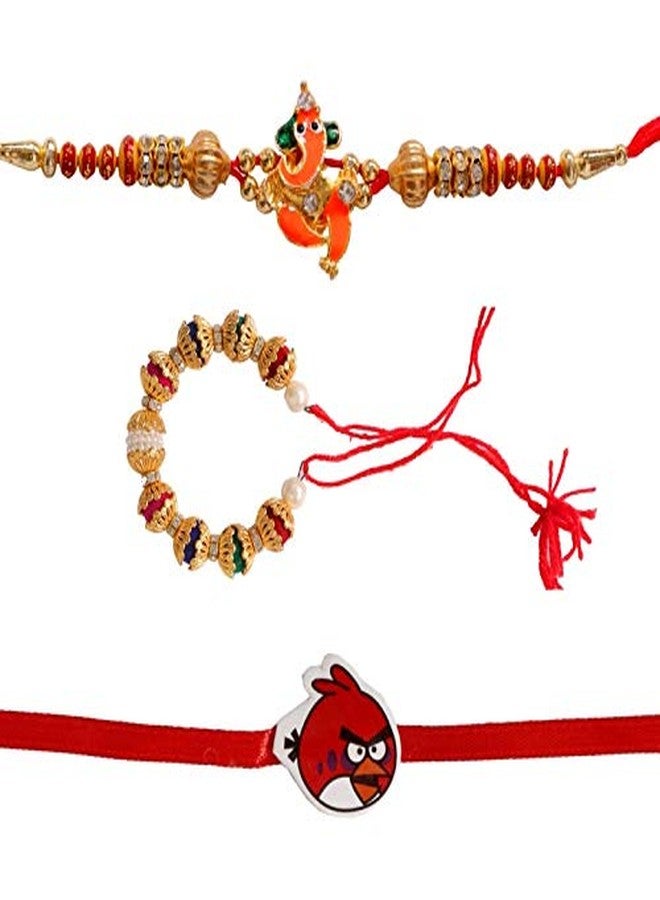 Suninow Designer Lord Ganesha BHAIYA BHABHI Kids Rakhi Set