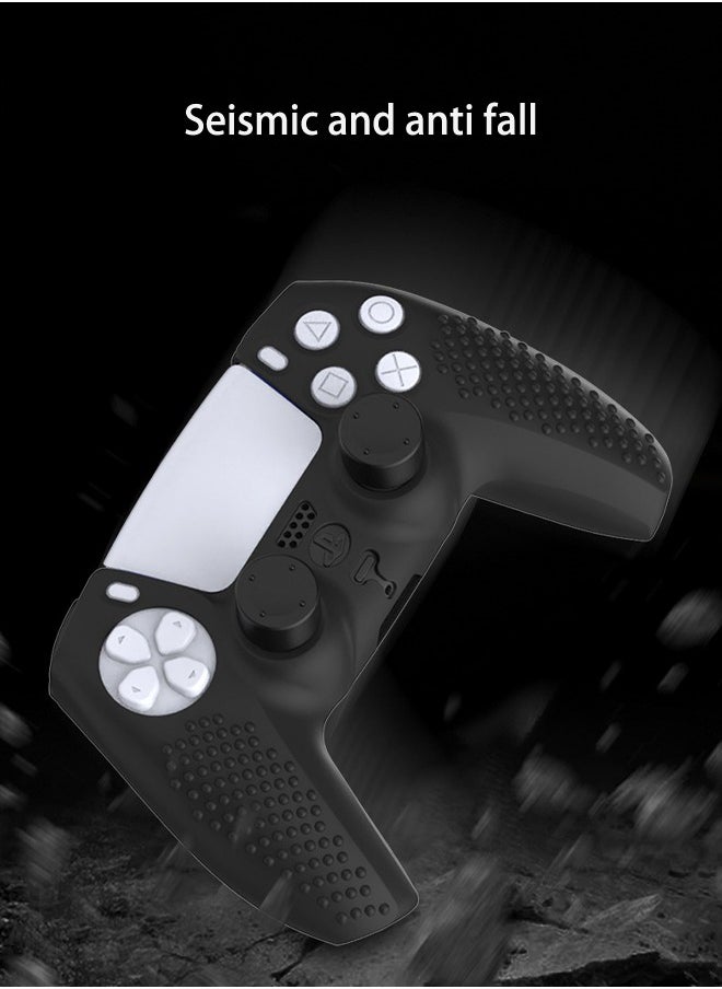 Colorskin Sony PS5 Protective Cover Controller Skin, Anti-Slip Silicone Case Grip Cover with Thumb Grip Caps, Trigger Grips and Touchpad Protector, Compatible with Playstation 5 Controller Accessories Black  - Image 5