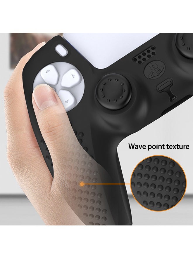 Colorskin Sony PS5 Protective Cover Controller Skin, Anti-Slip Silicone Case Grip Cover with Thumb Grip Caps, Trigger Grips and Touchpad Protector, Compatible with Playstation 5 Controller Accessories Black  - Image 3