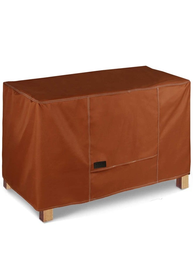 NettyPro Waterproof 48 Inch Rectangular Patio Coffee Table Cover, 600D Heavy Duty Outdoor Furniture Rectangle Table Cover, Brown - Image 1