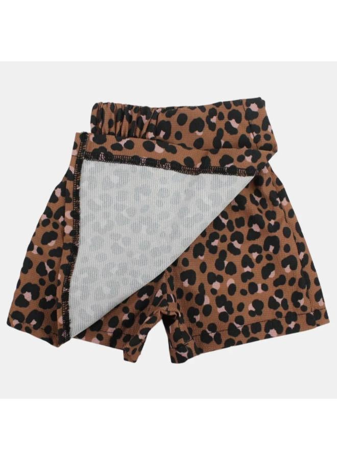 playmore Baby Girls Skirt/Shorts – Brown Leopard - Image 2