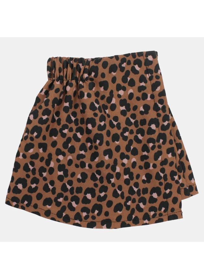 playmore Baby Girls Skirt/Shorts – Brown Leopard - Image 1