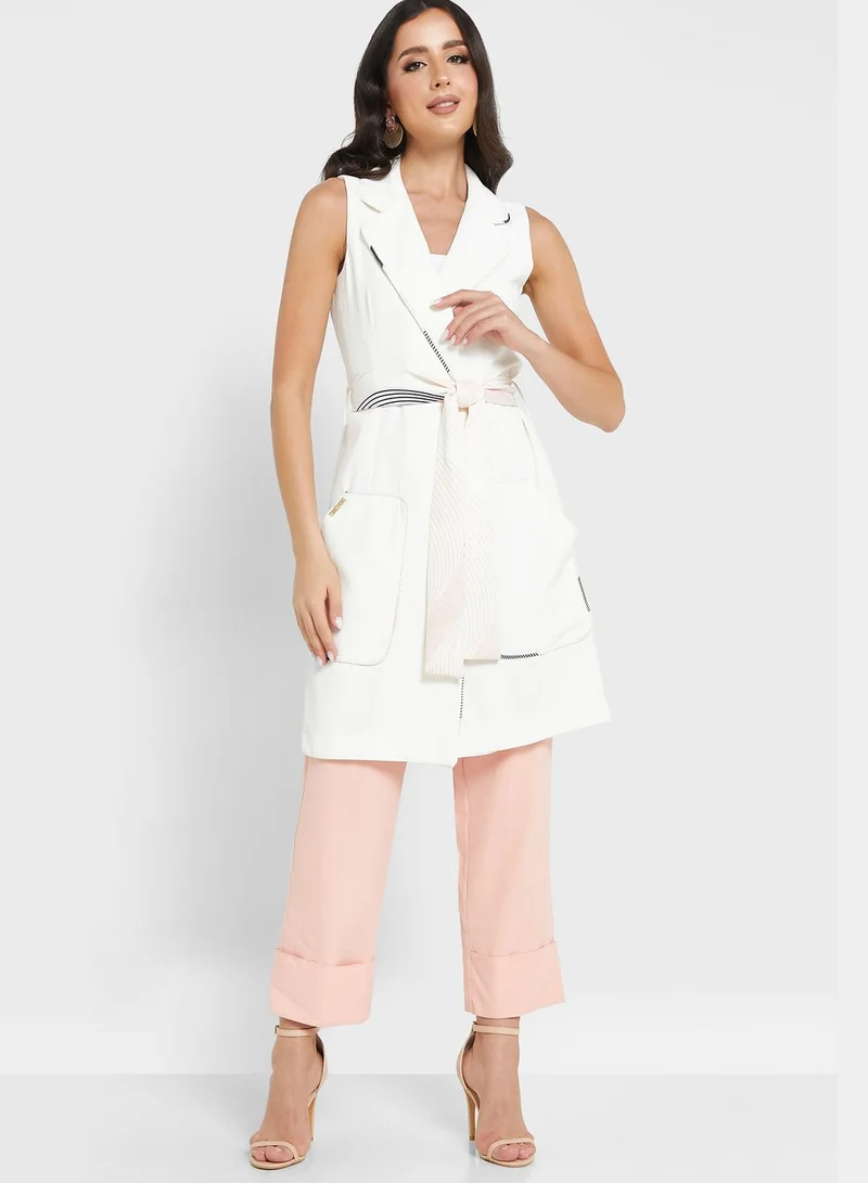 BERTY Belted Pocket Detail Coat