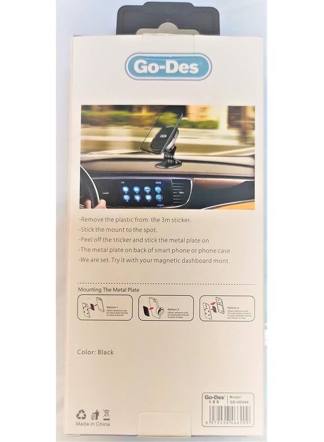 Go-Des Magnetic Phone Mount Holder For Iphone Samsung Huawei Gd-Hd666 - Image 3