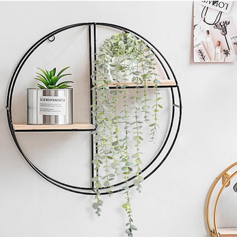 BACAMA Decorative Hanging Plants for Shelf, Faux Ivy Eucalyptus Vine, Fake Greenery in White Bigger Pot (Light Green, 1PCS) - Image 2