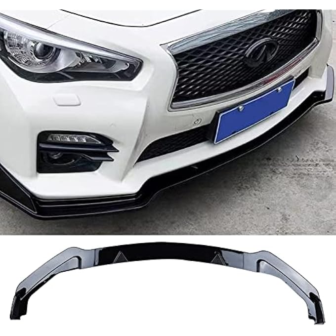 AUTOTOP 3PCS Front Bumper Lip Spoiler Lip Lower Bumper Body Fit 2014-2017 Infiniti Q50 - Image 1