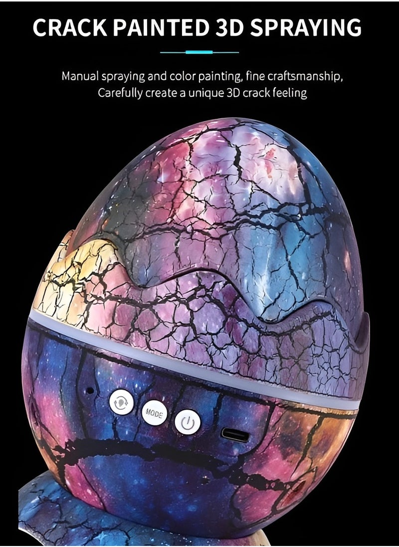 LED Projector Lamp 3D Dinosaur Egg Shape Remote Control Bluetooth Music Projector Lamp for Bedroom, Kids Room, Cafe Multicolor