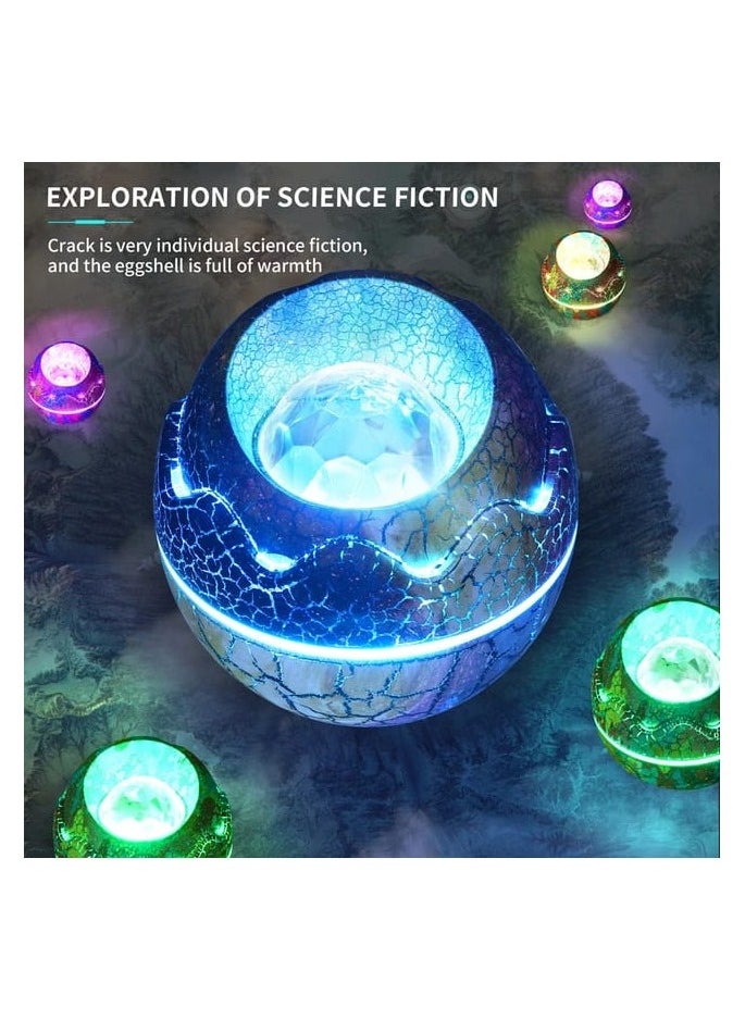 LED Projector Lamp 3D Dinosaur Egg Shape Remote Control Bluetooth Music Projector Lamp for Bedroom, Kids Room, Cafe Multicolor