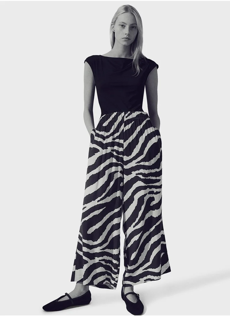 اتش اند ام Printed High Waist Pants