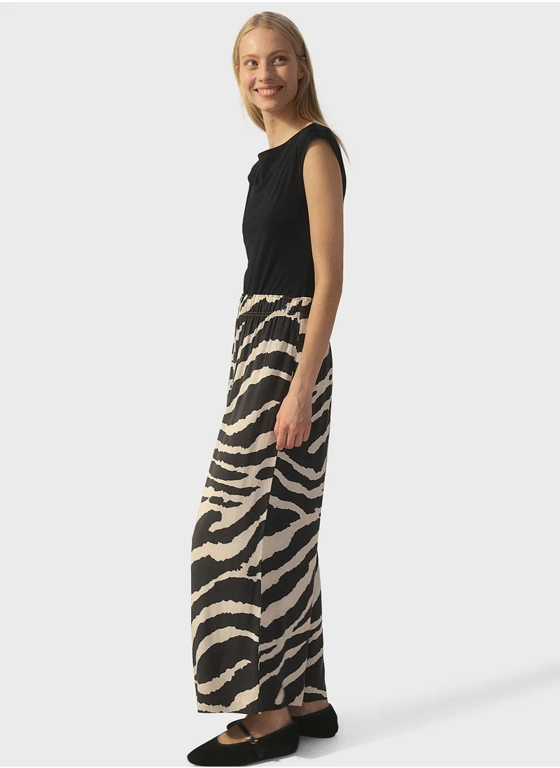 اتش اند ام Printed High Waist Pants