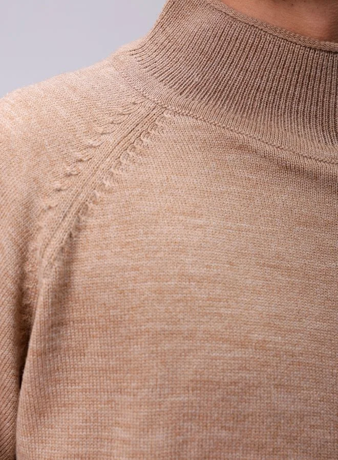 The Indian Garage Co Men Relaxed Fit Solid High Neck Sweater