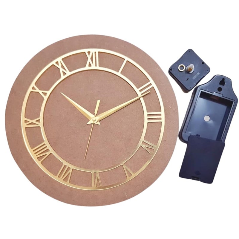 Oytra Clock Kit 12" MDF Wall Clock Base with 10" Acrylic Roman Number Ring, 18mm Machine, Case & Hands for DIY Art and Craft Decorative Resin Wall Clocks - Image 1