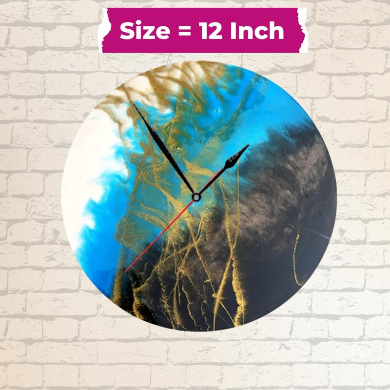 Oytra Clock Kit 12" MDF Wall Clock Base with 10" Acrylic Roman Number Ring, 18mm Machine, Case & Hands for DIY Art and Craft Decorative Resin Wall Clocks - Image 3