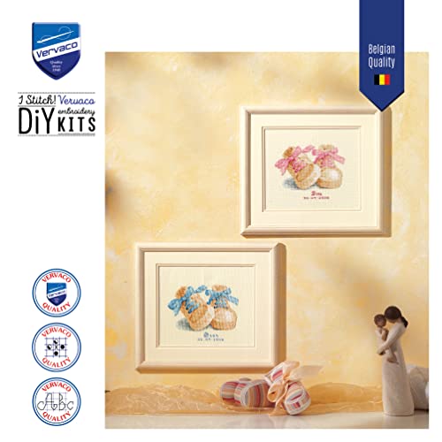 Vervaco Counted Cross Stitch Kit Baby Shoes 6.4" x 7.6" - Image 5