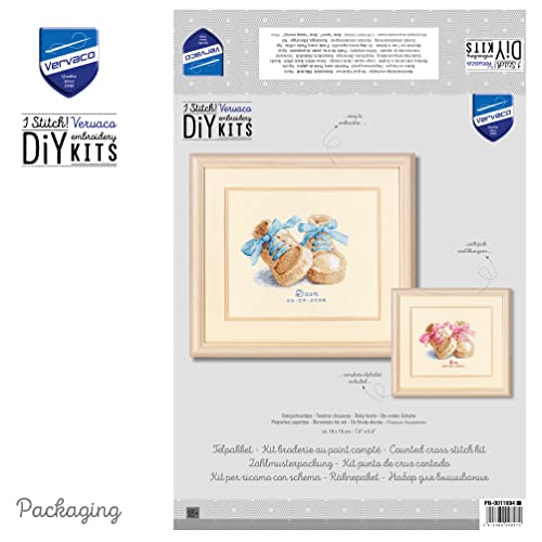Vervaco Counted Cross Stitch Kit Baby Shoes 6.4" x 7.6" - Image 3