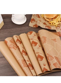 GUDOO 100Pcs Sandwich Wrapping Paper, Wax Paper Sheets for Food, Greaseproof & Non-stick Baking Parchment Paper, Pre-cut Unbleached Parchment Paper Perfect for Bread, Burger and Basket Liners (Pure brown)  - Image 3