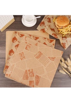 GUDOO 100Pcs Sandwich Wrapping Paper, Wax Paper Sheets for Food, Greaseproof & Non-stick Baking Parchment Paper, Pre-cut Unbleached Parchment Paper Perfect for Bread, Burger and Basket Liners (Pure brown)  - Image 4