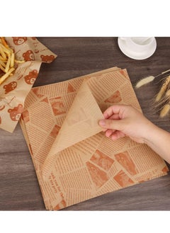 GUDOO 100Pcs Sandwich Wrapping Paper, Wax Paper Sheets for Food, Greaseproof & Non-stick Baking Parchment Paper, Pre-cut Unbleached Parchment Paper Perfect for Bread, Burger and Basket Liners (Pure brown)  - Image 5