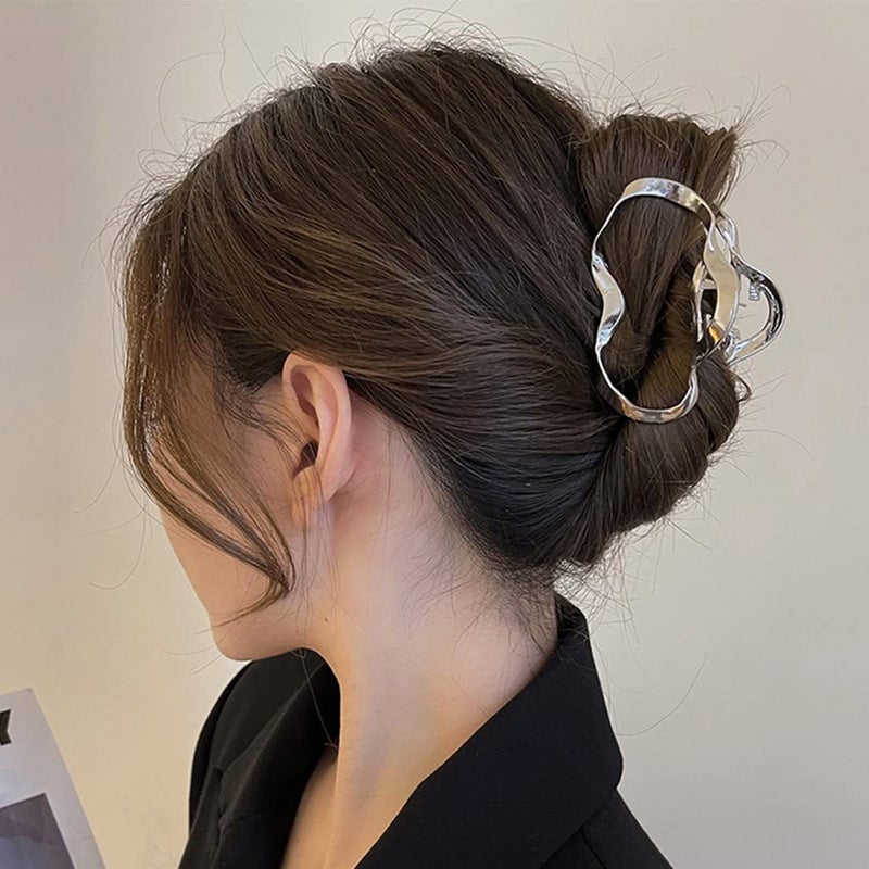 Brinie Hair Clip Barrette, 2 Pack Geometric Hollow Metal Alloy No Slip Hair Claw Clips for Thick and Thin Hair, for Women and Girls - Image 4