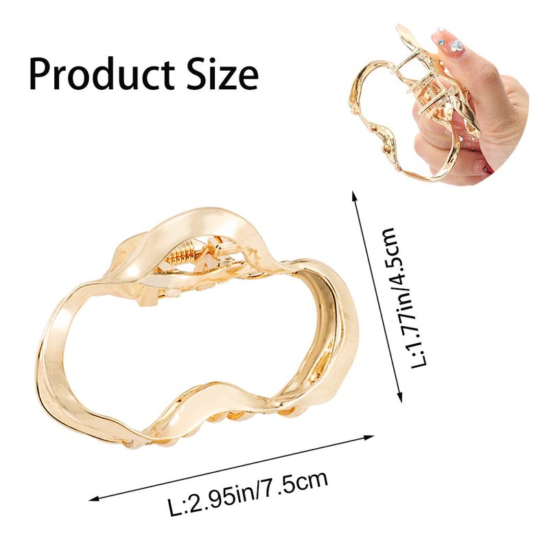 Brinie Hair Clip Barrette, 2 Pack Geometric Hollow Metal Alloy No Slip Hair Claw Clips for Thick and Thin Hair, for Women and Girls - Image 5