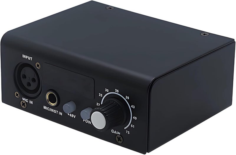 Professional 2-Channel Xlr Preamp With 48V Phantom Power, Audio Interface Amplifier For Studio And Live Audio Recording - Image 1
