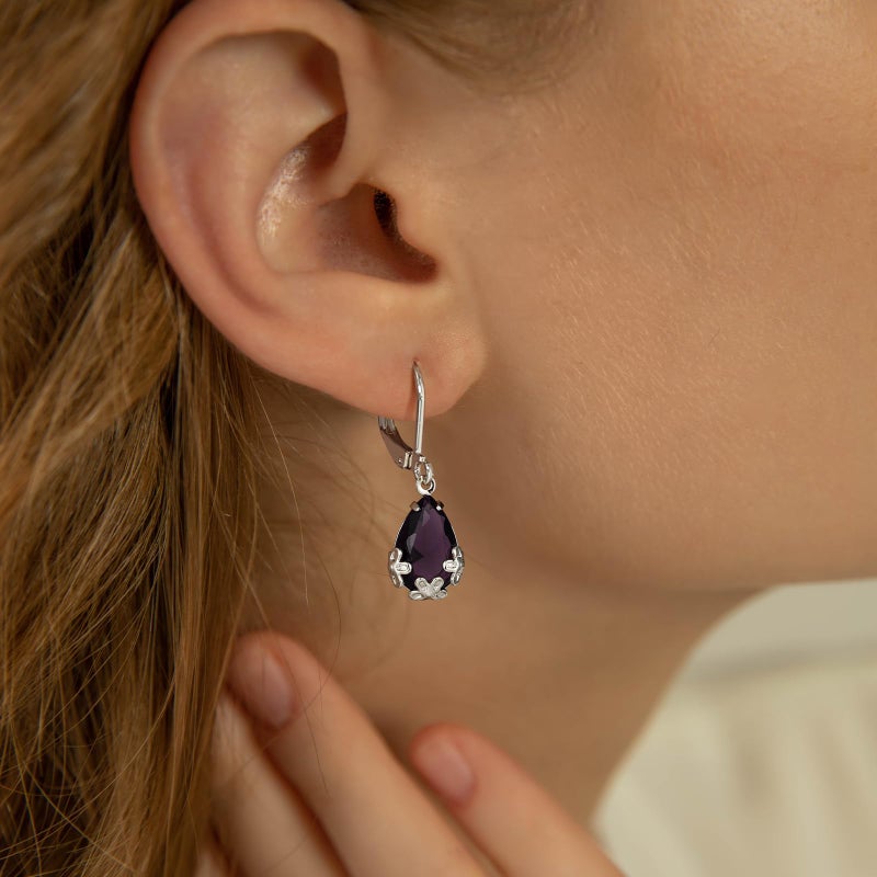 KesaPlan Dangle Earrings for Women Multicolor Crystal Drop Earrings Set Leverback Teardrop Earrings 925 Silver and Gold Hypoallergenic Fashion Cubic Zirconia Dangle Earrings Trendy Jewelry Gifts for Women (Teardrop Set-S 1) - Image 4