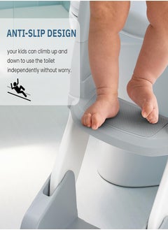 0TO1 TECH Baby Potty, 3 In 1 Children's Ladder, Training Potty with Splash Protection and Cushion, Boys and Girls Potty (Gray)  - Image 2