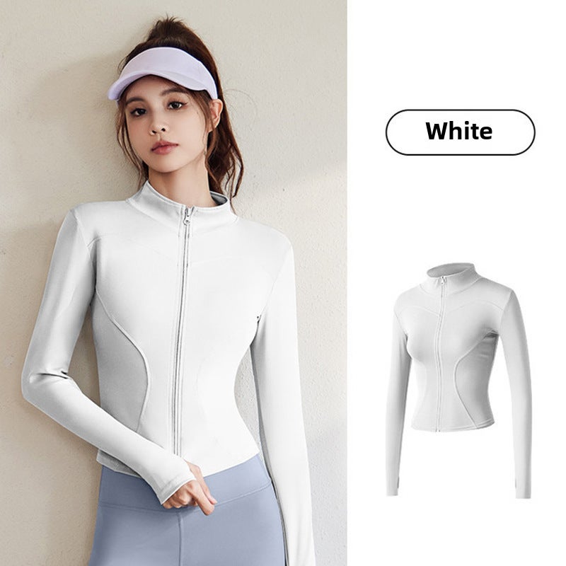 Generic Womens Yoga Fitness Running Jacket White 