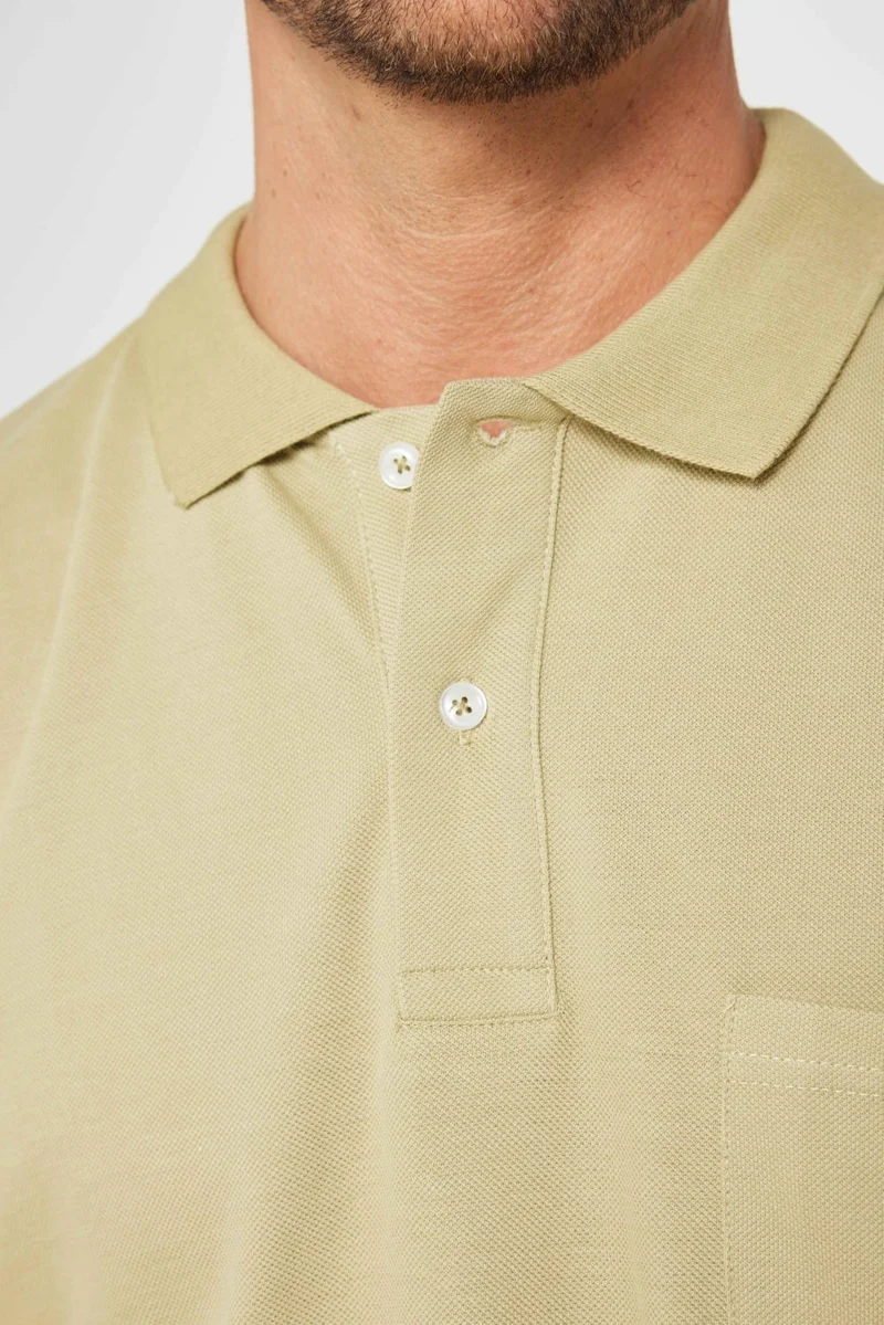 Tudors Men's Classic Fit Relaxed Cut Cotton Plain Pique Green Polo Neck T-Shirt