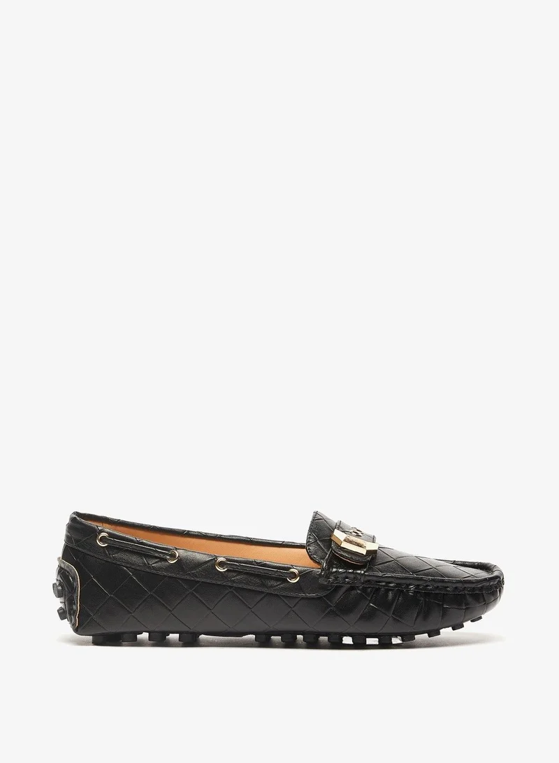فلورا بيلا Quilted Slip-On Moccasins with Metal Accent