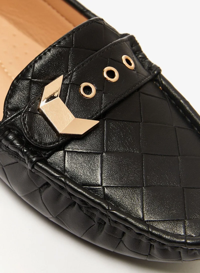 فلورا بيلا Quilted Slip-On Moccasins with Metal Accent
