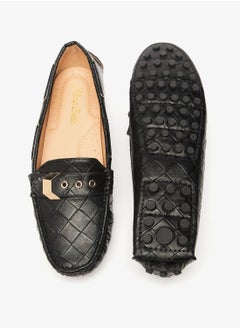 Quilted Slip-On Moccasins with Metal Accent - pzsku/ZB8A40152852E55EBC11EZ/45/_/1672985079/c097aaa1-edc7-49bc-8e8c-544323e81475