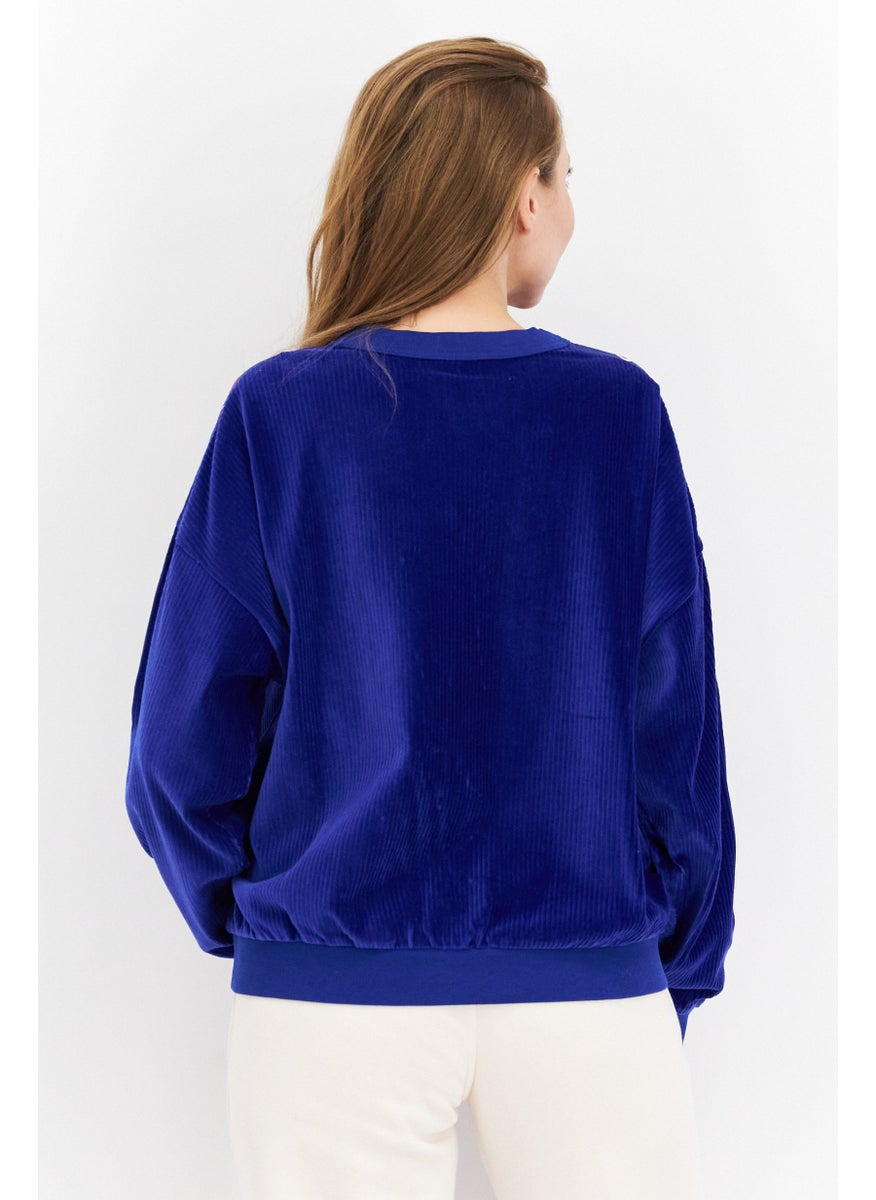Champion Women Sportswear  Fit Long Sleeves Outdoor Sweatshirt, Blue 