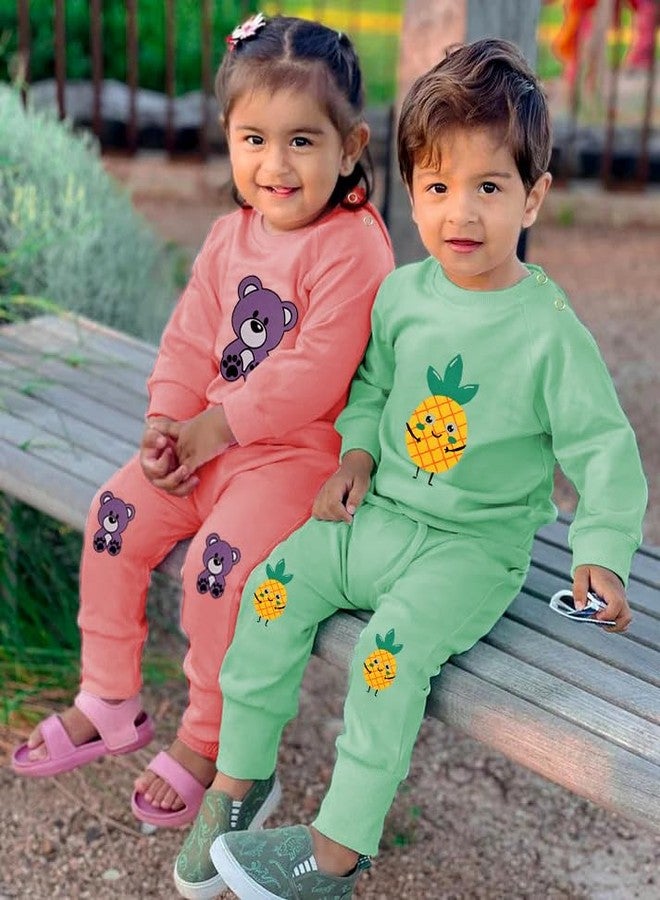 Toddylon Baby Cotton Printed Pajama Set New Born Clothes Baby Boys and Girls Wear | T-Shirt Pyjama Set | Tees & Pants | Sweatshirt & Jogger (Pastel, 3 PCS, 9-12 Months), assorted - Image 4