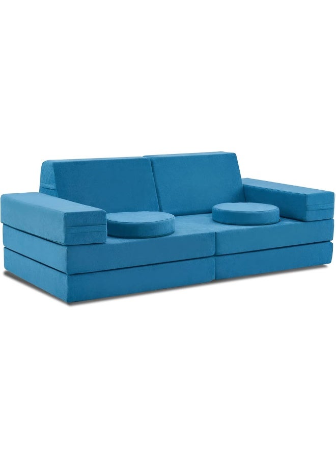 jela Jela Kids Luxury Floor Play Couch, Sofa Modular Furniture for Adults & Toddlers, Teal  - Image 3