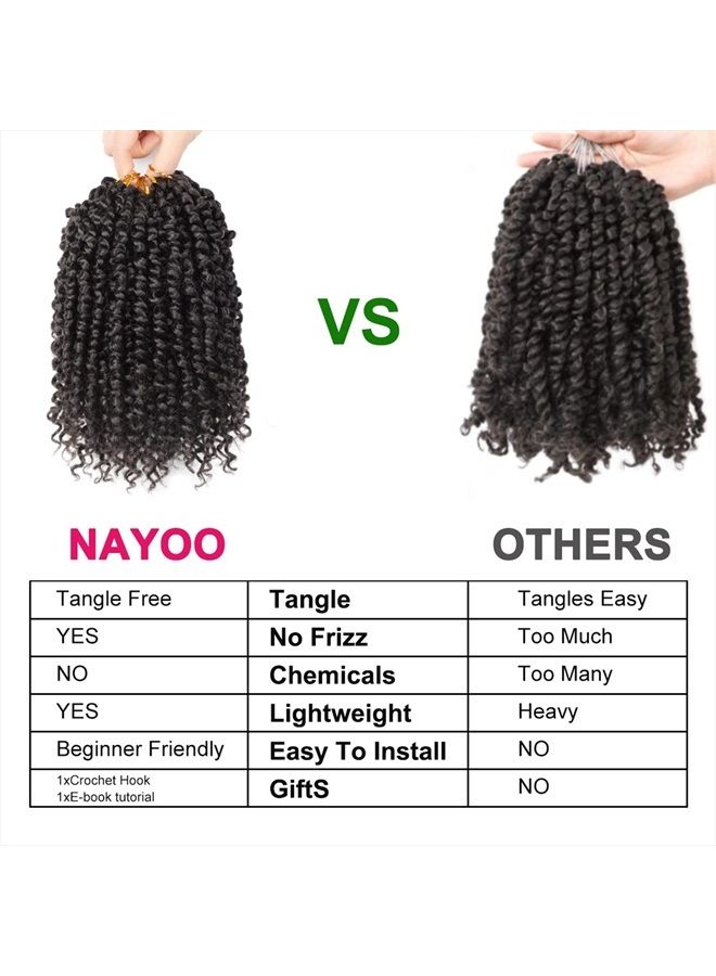 NAYOO Passion Twist Hair - 8 Packs 12 Inch Passion Twist Crochet Hair For Women, Crochet Pretwisted Curly Hair Passion Twists Synthetic Braiding Hair Extensions (12 Inch 8 Packs, 2) - Image 5