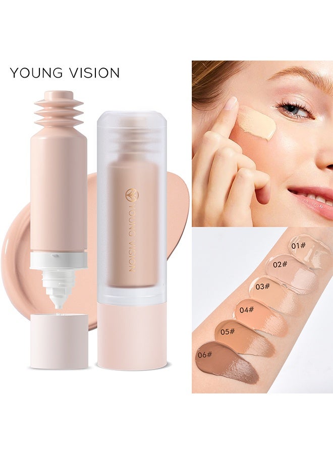 YOUNG VISION Longwear Liquid Foundation，Water-Based Liquid Foundation – Full Coverage, Lightweight Makeup for Oily and Combination Skin, Natural Matte Finish, Waterproof and Sweat-Resistant #02 - Image 1