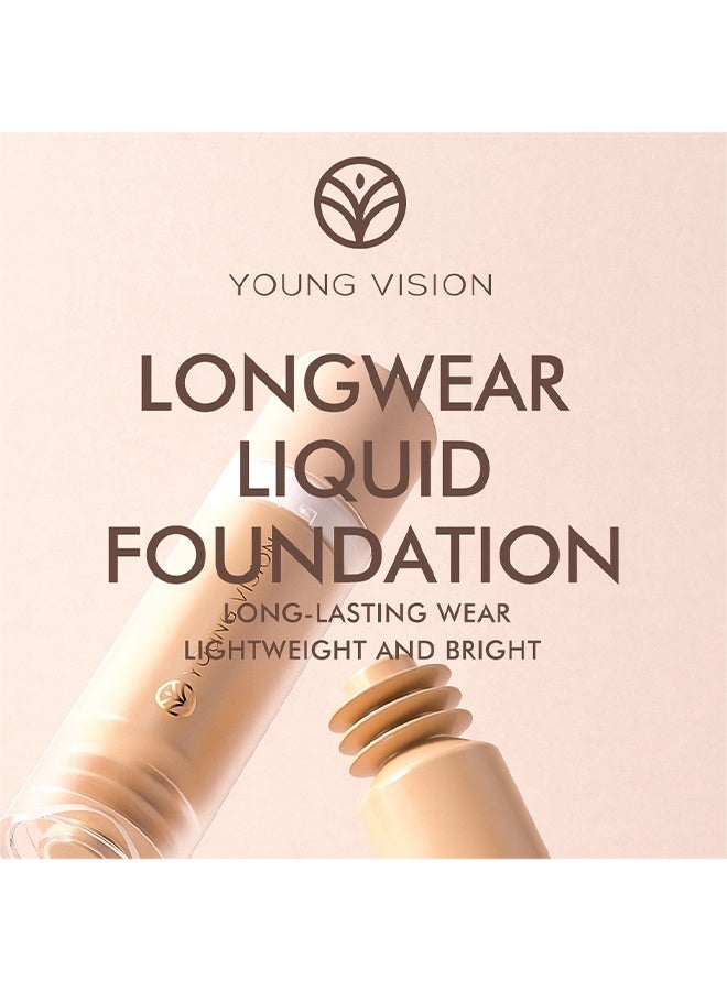 YOUNG VISION Longwear Liquid Foundation，Water-Based Liquid Foundation – Full Coverage, Lightweight Makeup for Oily and Combination Skin, Natural Matte Finish, Waterproof and Sweat-Resistant #02 - Image 5