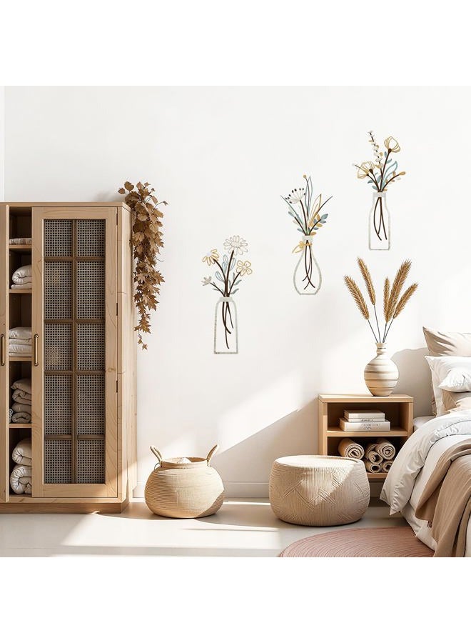 Boan 3 Pieces Metal Flower Wall Art – Rustic Farmhouse & Boho Floral Wall Decor for Living Room, Bedroom, Bathroom – Durable Pre-Drilled Home Decorationss, Housewarming Gift - Image 5