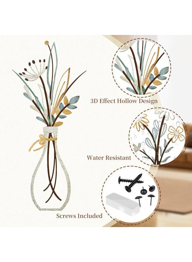 Boan 3 Pieces Metal Flower Wall Art – Rustic Farmhouse & Boho Floral Wall Decor for Living Room, Bedroom, Bathroom – Durable Pre-Drilled Home Decorationss, Housewarming Gift - Image 3