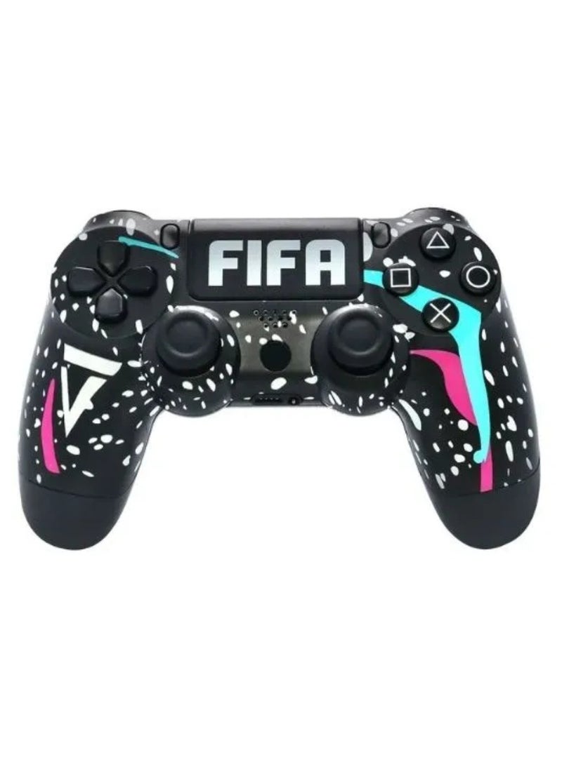 FIFA Wireless Controller For PS4 Custom Design Gamepad Joystick For PS4 With Non-Slip Grip Of Both Sides And 3.5mm Audio Jack PS4 Controller Dual Vibration Game Joystick FIFA Print  - Image 1