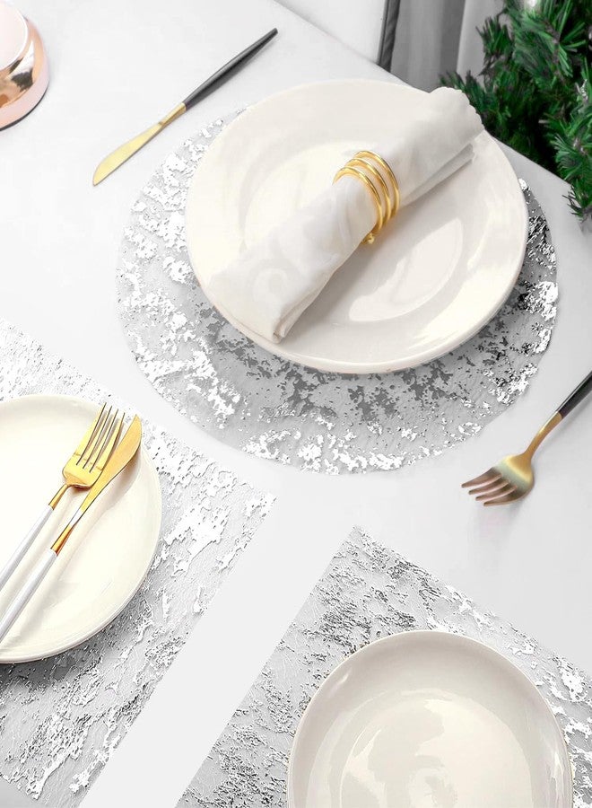 JIURUN 6 PCS Silver Table Runner, 11"x108" Glitter Metallic Mesh Table Runner Roll, Sparkly Silver Foil Table Decorations Centerpiece for Bridal Baby Shower, Wedding, Birthday Party, Christmas - Image 5