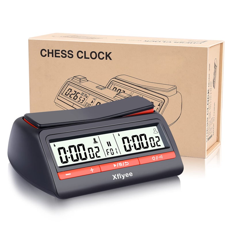 Xflyee [2023 New] Xflyee Chess Clock - Digital Chess Timer, Available for Portable Timer for Board Games and Chess with Bonus and Delayed Countdown Function - Image 1