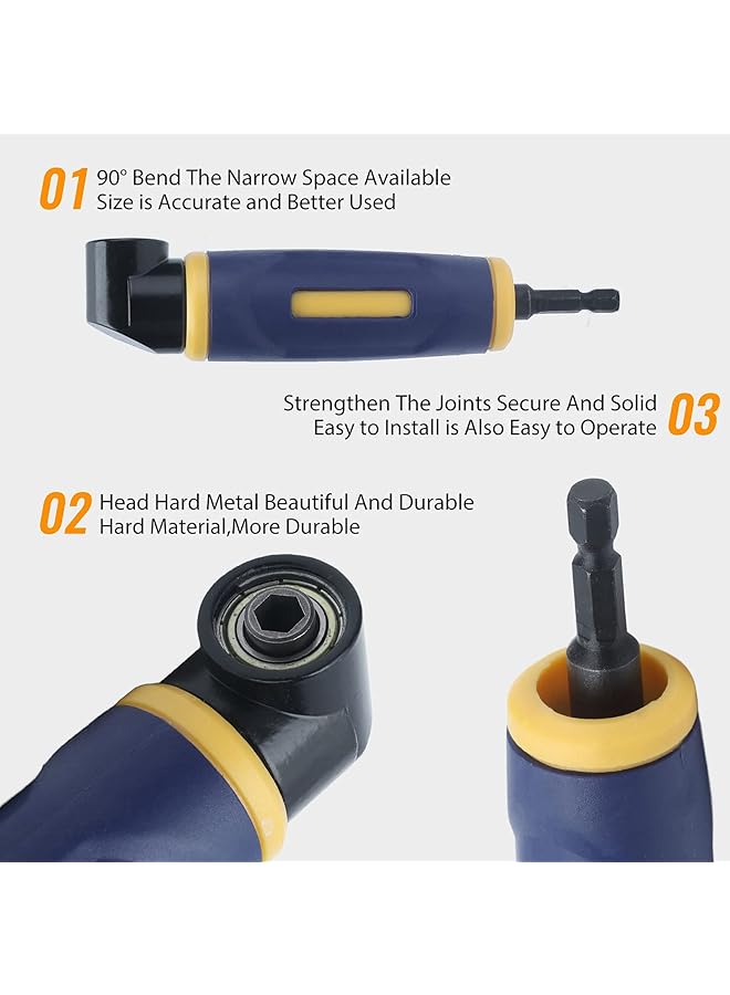 erorex Right Angle Drill Adaptor 90 Degree Quality Alloy Steel Abs Handle 1 4In Hex Shank Drill Bits Electric Drill Or Hand Held Wrench For Tightening Screws In Narrow Spaces - Image 5