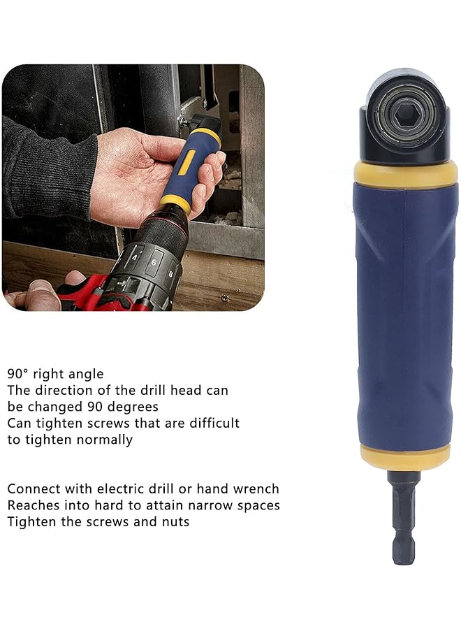 erorex Right Angle Drill Adaptor 90 Degree Quality Alloy Steel Abs Handle 1 4In Hex Shank Drill Bits Electric Drill Or Hand Held Wrench For Tightening Screws In Narrow Spaces - Image 2