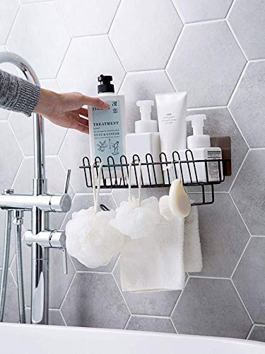 Volo VOLO Self Adhesive Commodity Wall Hanging Shelves for Bathroom and Kitchen with Towel and Tissue Rack Stand Wall Spice Rack Multipurpose Rack for HomeMild Steel Colour Black  - Image 2