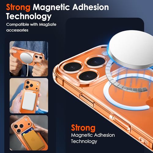 ivoler Magnetic Case for iPhone 17 Pro Max 6.9'' [Compatible with Magsafe] [15 FT Military Grade Protection] Magnetic Charger Case Bumper, Frosted Translucent Back for iPhone 17 Pro Max - Clear - Image 4