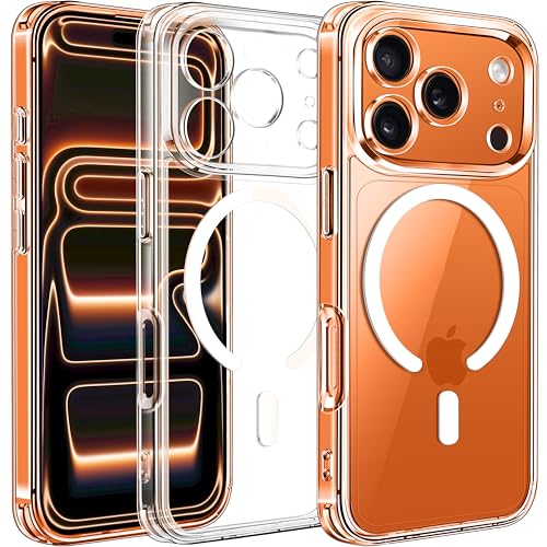 ivoler Magnetic Case for iPhone 17 Pro Max 6.9'' [Compatible with Magsafe] [15 FT Military Grade Protection] Magnetic Charger Case Bumper, Frosted Translucent Back for iPhone 17 Pro Max - Clear - Image 1