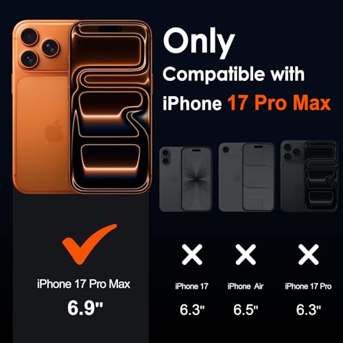 ivoler Magnetic Case for iPhone 17 Pro Max 6.9'' [Compatible with Magsafe] [15 FT Military Grade Protection] Magnetic Charger Case Bumper, Frosted Translucent Back for iPhone 17 Pro Max - Clear - Image 2
