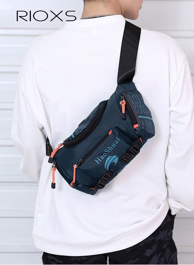 RIOXS Crossbody Sling Bag Body Chest Sling Shoulder Bag for Men Women Casual Shoulder Backpack Bag Lightweight Waterproof Daypack for Workout Travel, Hiking, Casual Use, Running Phone Holder for Men Women, Anti Theft Backpack for Traveling Chest Shoulder Bag - Image 1